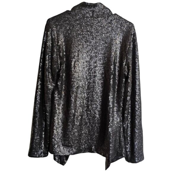 CRUEL DENIM Black Sequin Sweater Jacket 
Blazer Cardigan Glam Goth Girl Medium - Picture 2 of 5